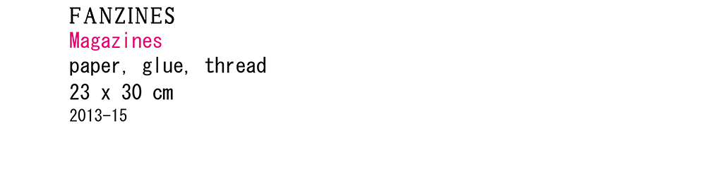 <p>2013-15<br />
Fanzines</p>
